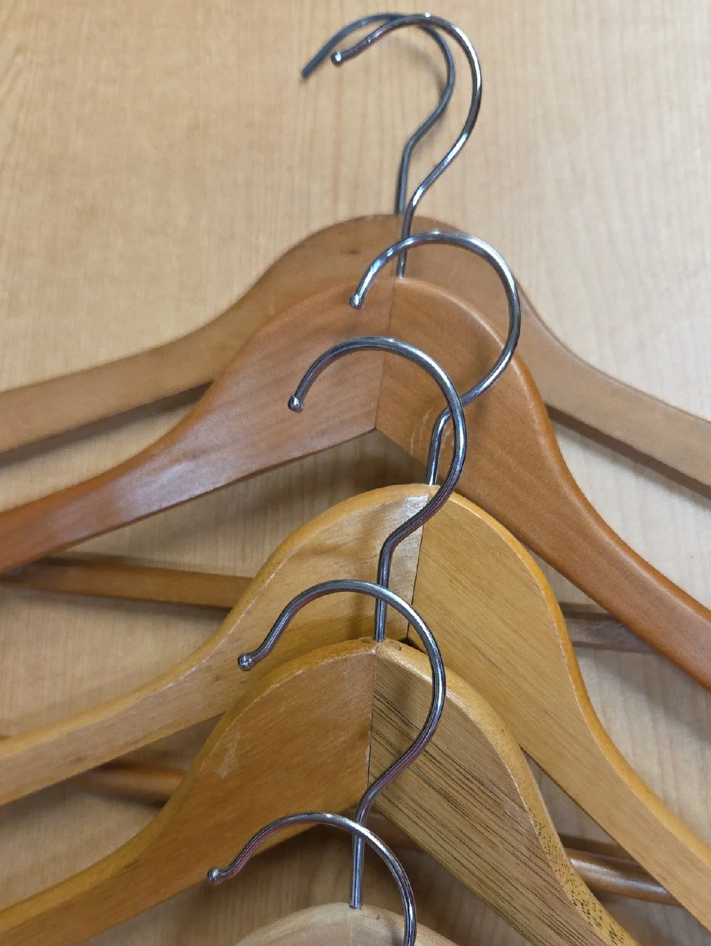 Wooden‎ Suit Coat Hangers  17.5” Pants Bar Heavy Duty Natural Wood